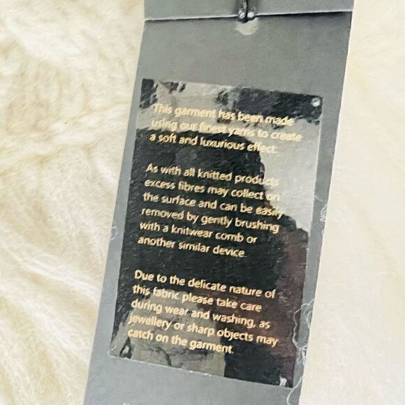 TED BAKER LONDON Homerton Cable Knit Wool Blend Scarf Wrap, Ivory/White, NWT - Picture 3 of 14